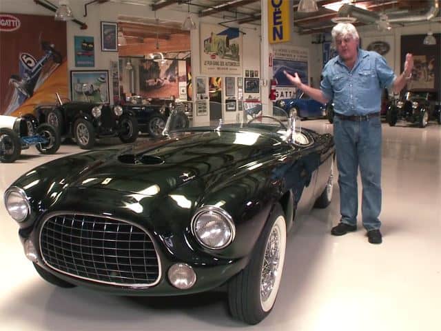 Jay Leno drives a 1952 Ferrari Barchetta