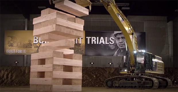 Video: Caterpillar Machines playing Jenga