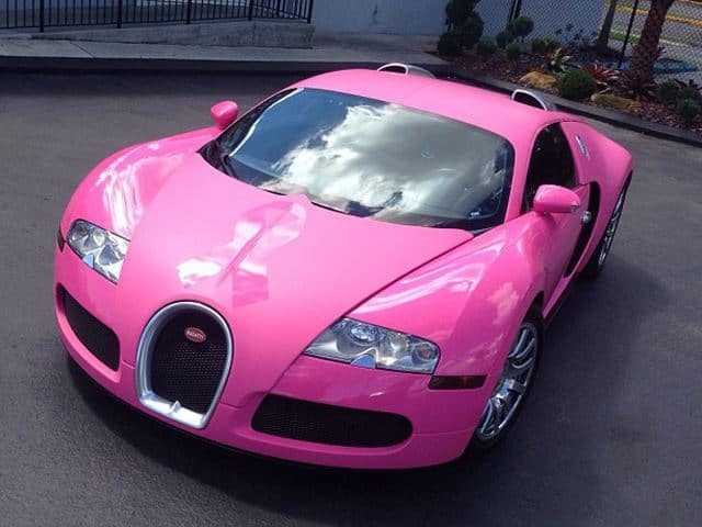Rapper Flo Rida sports pink Veyron in support of Breast Cancer