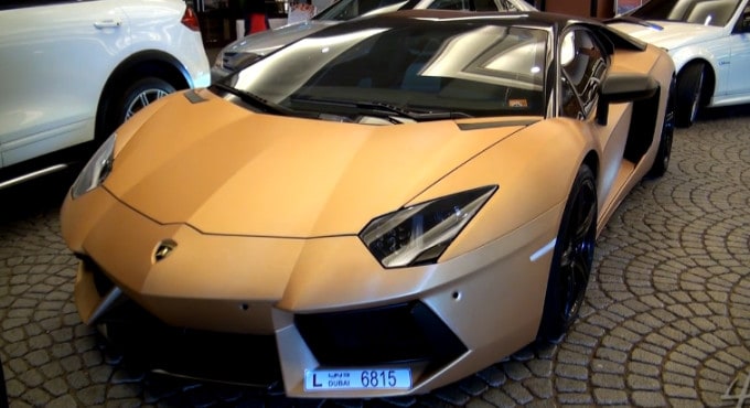 Matte Gold Lamborghini Aventador by Oakley Design