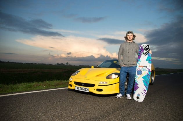 When wake boarding and a Ferrari F50 combine